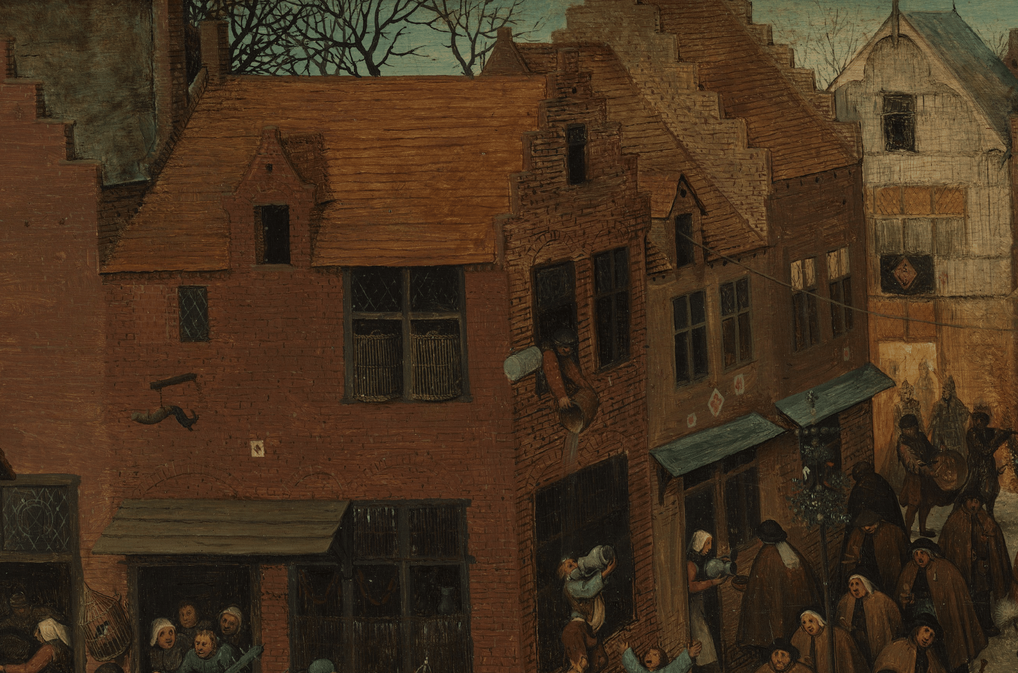 Detail uit schilderij 'De strijd tussen Vasten en Vastenavond' van Pieter Bruegel
