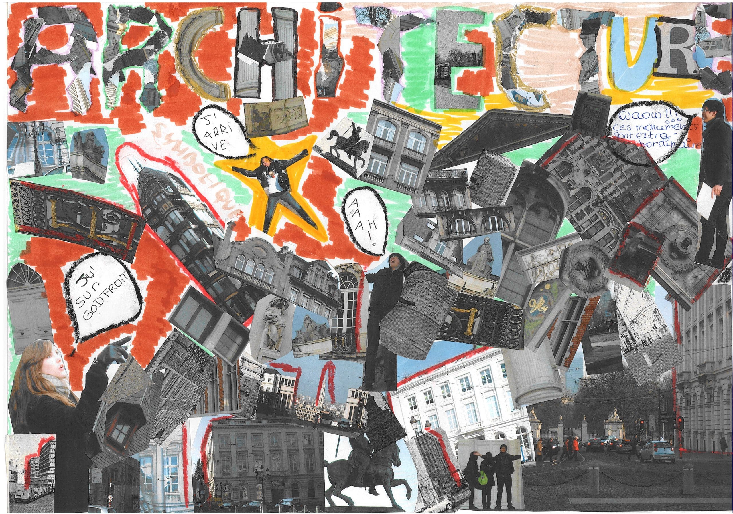 Collage met veel kleur over de Kunstberg naar aanleiding van een activiteit.